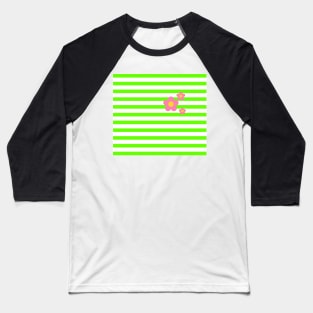 Flower stripe pattern Baseball T-Shirt